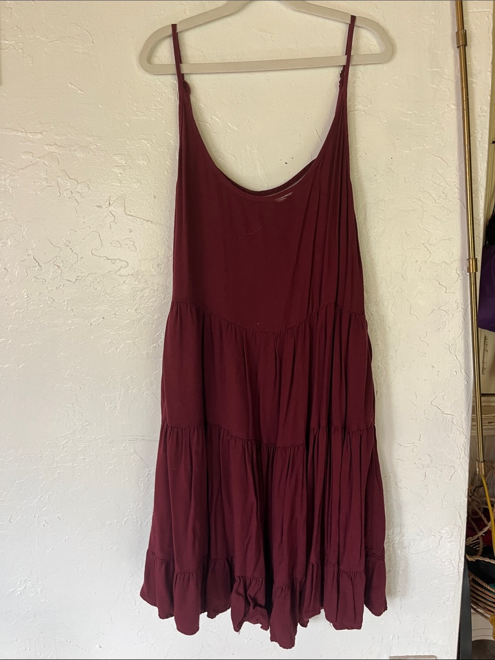 Brandy Melville Mini Flowy Burgundy Dress